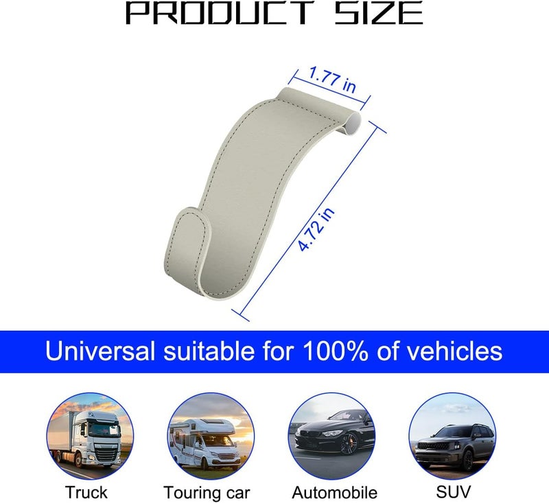 Bittwee Car Co-Pilot Glovebox Hooks, 2PCS Anti-Scratch Vehicle Passenger Seat Storage Hanger for Handbag Purse Umbrellas, Auto Interior Organizer, Universal for SUV Sedan Truck(Beige) - Image 2